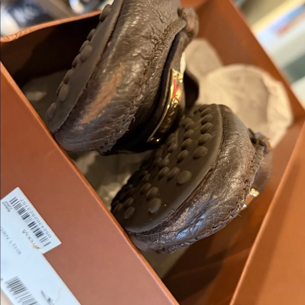 Coach Dark Brown Leather Slip-On Loafers - Picture 3 of 4